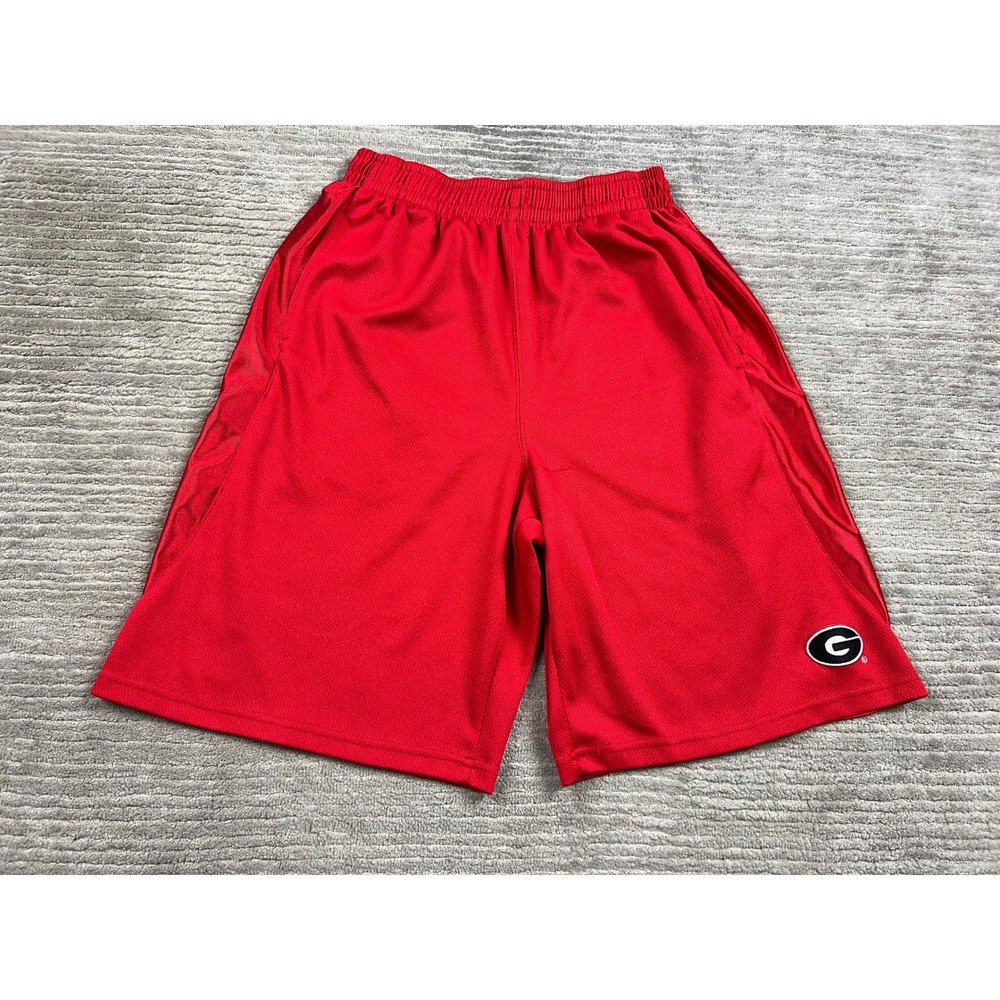 Pro Edge Georgia Bulldogs Mens Medium Red Mesh Athletic Basketball Shorts UGA